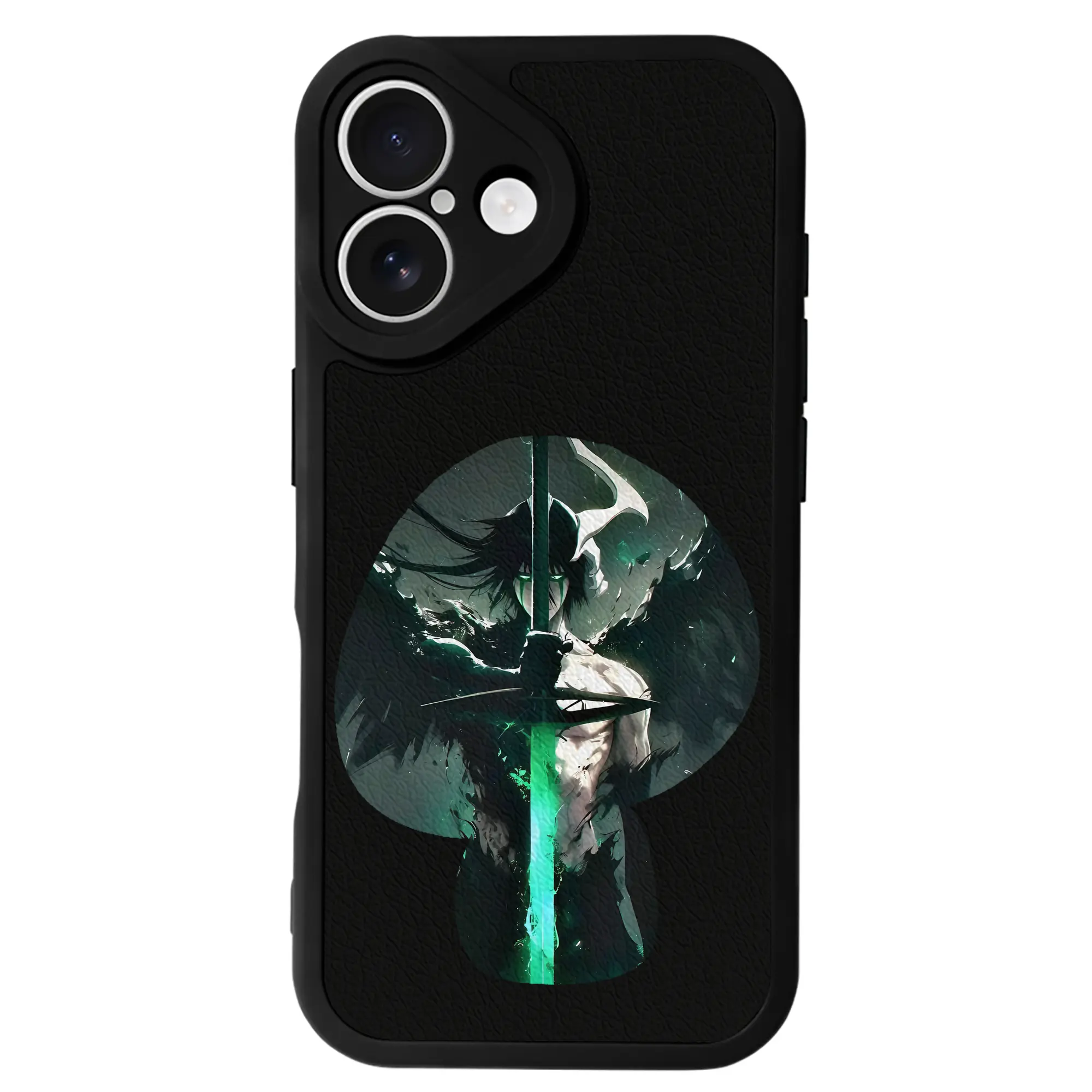 ブリーチ グッズ ウルキオラ・シファー - IPhone 16シリーズ対応 ・ シリコンスマホケース ・ レザー調 ・ 高精度フィット ・ 耐衝撃 ・ ワイヤレス充電対応 ・ 精密カット